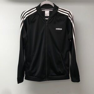 Adidas Black Jacket with White Stripes